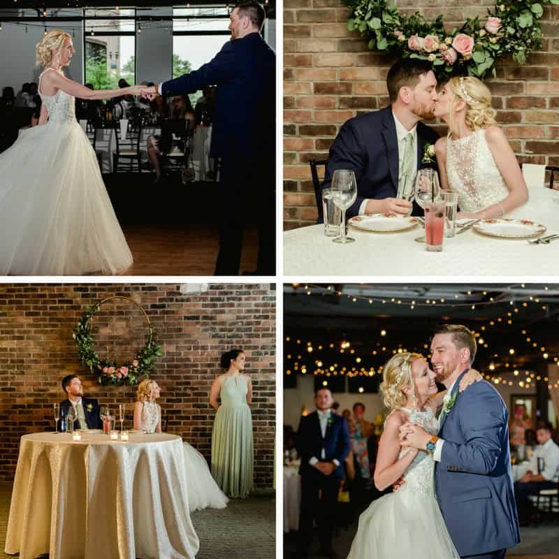 Couples dancing, dining, and celebrating at SKY Armory wedding venue.