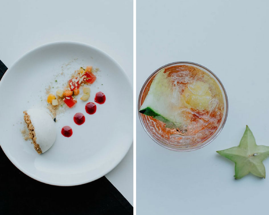 Refined summer spritzers and a gourmet dish from the farmer's market.