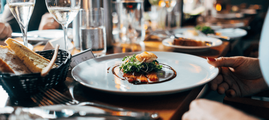 Elegant plated gourmet dish served at SKY Armory restaurant.